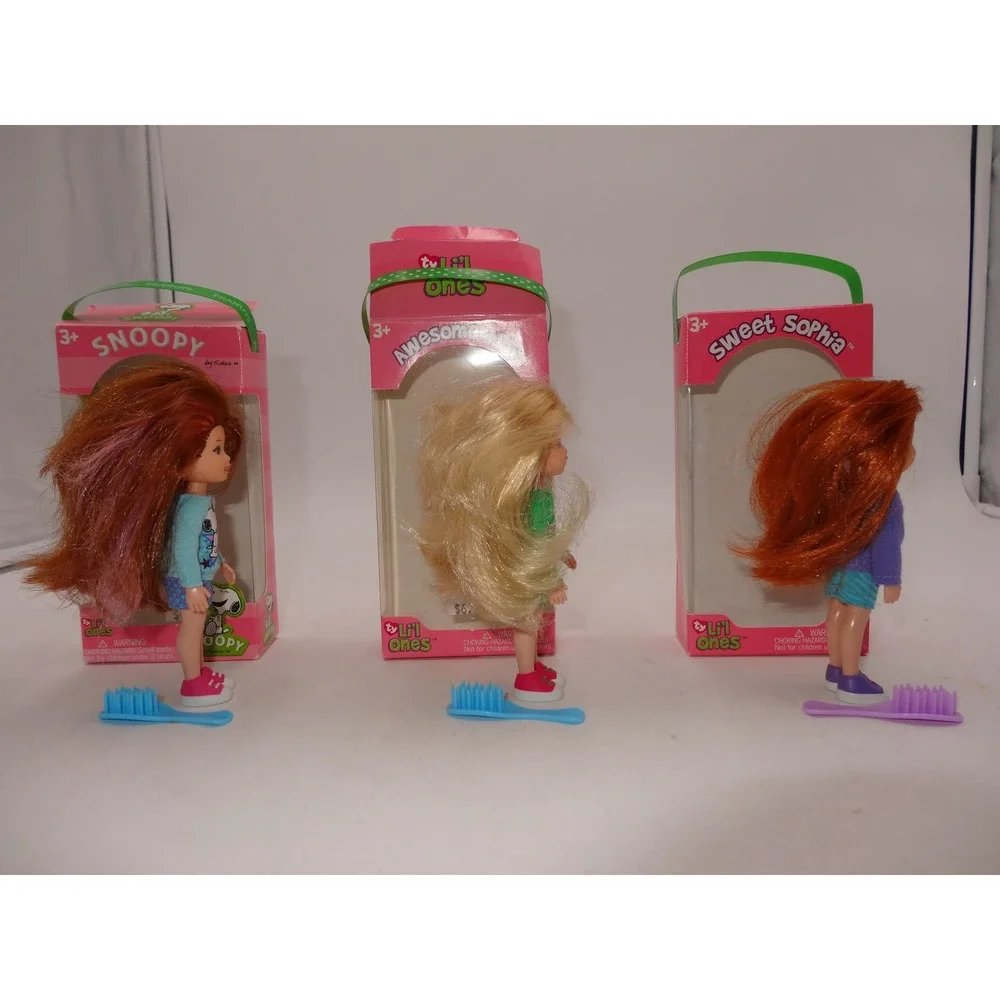 Ty‎ Li'l Ones Sweet Sophia Snoopy Awesome Abby Dolls with Original Boxes